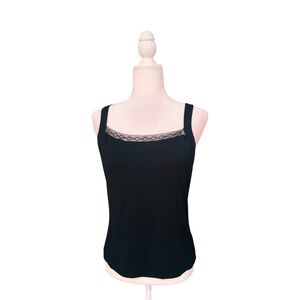 Black Tank Top with Lace Detail